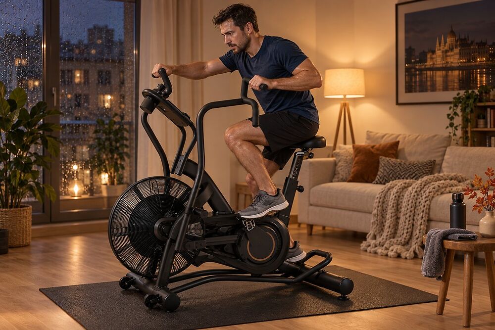 Airbike edzés otthon: rövid intervallumok, teljes testes kardió ősszel