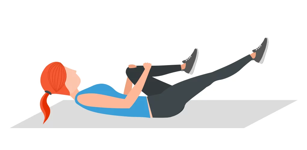 Single Leg Stretch, egylábas nyújtás pilates gyakorlat szőnyegen