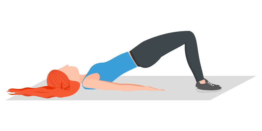 Glute Bridge, csípőemelés otthoni pilates edzés közben