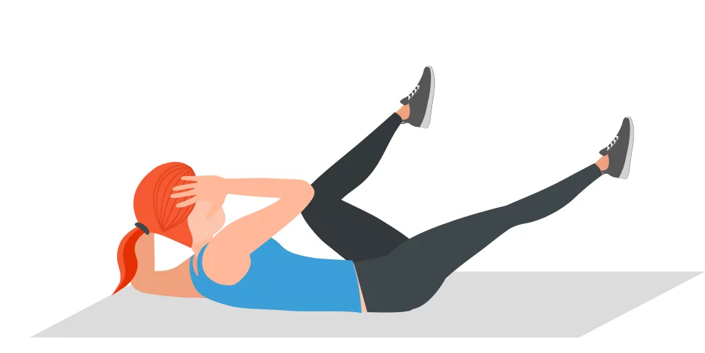 Criss Cross pilates gyakorlat törzsfordítással és váltott lábnyújtással