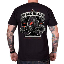 Motoros póló BLACK HEART Orange Chopper - fekete