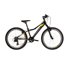 Junior kerékpár Kross Hexagon JR 1.0 24" - modell 2022 - fekete/ezüst/sárga