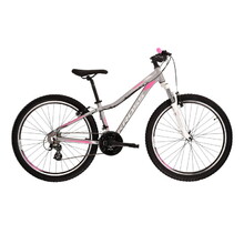 Női hegyikerékpár Kross Lea 2.0 26" - modell 2020 - ezüst/rózsaszín/fehér