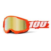 Motocross szemüveg 100% Strata 2 Mirror - Orange narancssárga, tükrös arany plexi