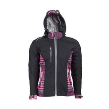 Női softshell motoros kabát W-TEC Pestalozza - fekete-rózsaszín