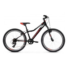 Junior kerékpár Kross Hexagon JR 1.0 24" - modell 2020 - fekete/piros/ezüst
