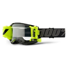 Motocross szemüveg 100% Strata 2 Forecast - fekete, átlátszó plexi
