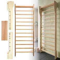Bordásfal inSPORTline Shapemar 250x90 cm, nagyobb távolság a faltól, tömör bükkfa, 2 x lakkozott felület, tartozékok rögzítésének lehetősége