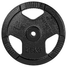 Öntöttvas súlytárcsa inSPORTline Hamerton Black 25 kg 30 mm, kopásgátló bevonat, praktikus fogantyú, hosszú élettartam