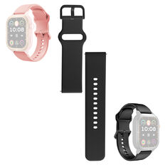 Csereszíj SPORTline Gradana és Melagra okosórákhoz, fekete, sportos, tartós, rugalmas anyag, vízálló