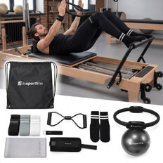 Pilates készlet inSPORTline Sinuata, rugalmasság javítása, csúszásgátló pilates zoknik, 3 ellenállási szintű gumiszalagok, strapabíró anyagok