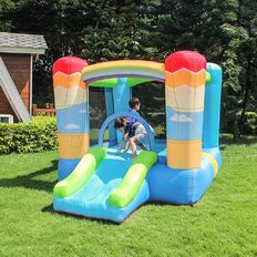 Ugrálóvár Doctor Dolphin Balloon, légvár, 1-2 perc felfújás, terhelhetőség 90kg, 3-8 éves gyerekeknek, méretek 200x270x168 cm, fúvógép 350w