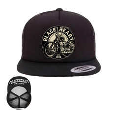 Baseball sapka BLACK HEART Chopper King Trucker BLK, napellenző, logó,  hálós hátoldal, műanyag pánt