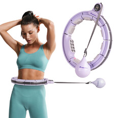 Hullahopp karika súllyal inSPORTline Weight Hoop Pro 69-105cm, 1.2kg, 41cm átmérő, bütykös, mágneses, szétszedhető, állítható méret, LCD kijelzővel
