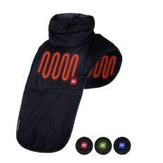 Fűthető nyakmelegítő W-TEC HEATneck 29-39 cm, szélálló, mellkas- és nyakfűtés, 3 fűtési mód, kényelmes anyag béléssel, cipzár és tépőzár, szénszál