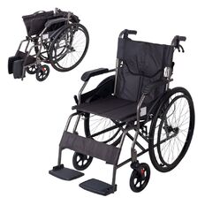 Mechanikus összecsukható kerekesszék inSPORTline Jakesully, könnyű kezelhetőség, csuklós lábtartó, hajtókarika, párnázott ülés és háttámla