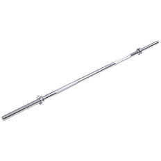 Súlyemelő rúd inSPORTline Welerty egyenes 180cm/30mm menettel és hüvelyekkel, kiváló minőségű acél rúd, csúszásmentes fogantyúk