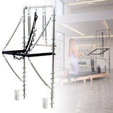 Pilates Reformer torony inSPORTline Driftaler, stabil szerkezet, 53 rögzítőszem, V-alakú fogantyú, négy hosszú és négy rövid prémium rugó