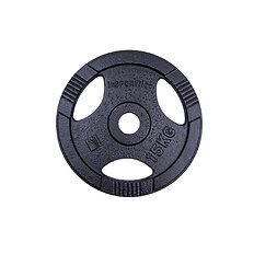 Öntöttvas olimpiai súlytárcsa inSPORTline Hamerton Black 15 kg 50 mm, kopásgátló bevonat, praktikus fogantyú