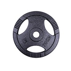 Öntöttvas olimpiai súlytárcsa inSPORTline Hamerton Black 20 kg 50 mm, kopásgátló bevonat, praktikus fogantyú