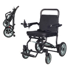 Elektromos könnyű kerekesszék inSPORTline Zauney, LED lámpa, duda, biztonsági öv, automatikus fékrendszer, stabilizáló kerekek, felhajtható kartámasz