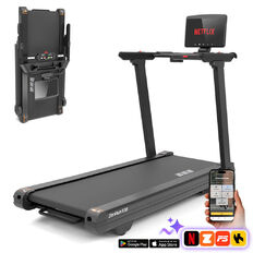 Futópad inSPORTline ZenRun 120, 4Le, 150kg teherbirás, laposra összehajtható, 180° forgatható érintőképernyő, 12% dőlészög, 22km/ó, HRC