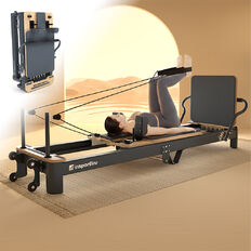 Pilates reformer inSPORTline Comfolder, pilates box tartozék, praktikus, összecsukható, porszórt, karcálló, rugós ellenállás, ALU váz,  súly 68kg