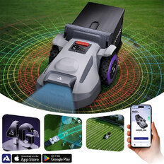 Anthbot N8 vezeték nélküli robotfűnyíró (1500 m²) lombgyűjtővel, vezérlés okosalkalmazáson keresztül, Edge Trimming funkció,  23 literes gyűjtőtartály