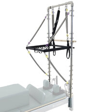 Pilates Reformer torony inSPORTline Oquiler, stabil szerkezet, 45 rögzítőszem, karabineres fogantyúk