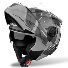 Felnyitható bukósisak AIROH SPECKTRE Groove P/J szürke fényes, extra széles UV plexi, szerszám nélküli napellenző eltávolítás