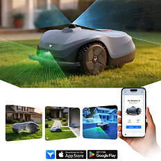 Robotfűnyíró Hookii Neomow X2 (4000 m²), intelligens akadályfelismerés, tiltott zónák kiválasztása, egyszerű karbantartás, automatikus esőérzékelés