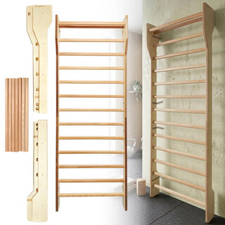 Bordásfal inSPORTline Shapemar 250x90 cm, nagyobb távolság a faltól, tömör bükkfa, 2 x lakkozott felület, tartozékok rögzítésének lehetősége