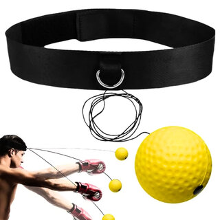 Reflex boksz labda fejre fejpánttal inSPORTline Respell Light 18g, javítja a szem-kéz koordinációt, állítható méretű fejpánt, rugalmas zsinór
