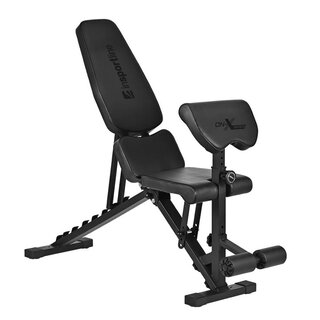 Edzőpad inSPORTline ON-X AB10, állítható, dönthető, összecsukható, max 150kg, multifunkciós, 8x4 pozíció, bicepsz támasz