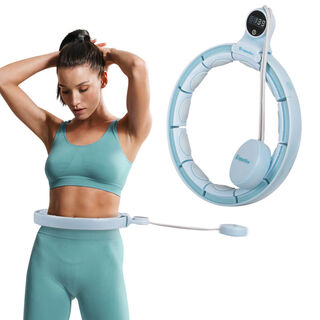 Masszázs karika inSPORTline Weight Hoop Flex 69–117,5 cm, 15 fej masszázsnyúlványokkal, állítható kerület, dupla sín, újratölthető LED kijelző
