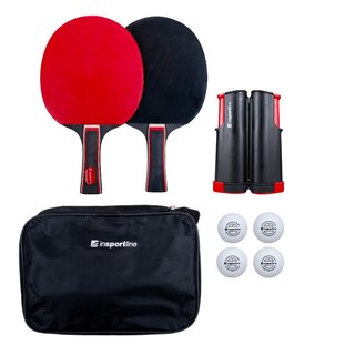 Pingpong szett inSPORTline Ekholm - háló, 2 ütő, 4 labda, beltéri és kültéri használatra alkalmas, háló gyors rögzítése