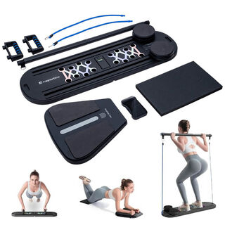 Multifunkcionális fekvőtámasz és pilates pad inSPORTline Pushap Zen, digitális számláló, csúszásmentes habszivacs fogantyúk, fémkarabiner