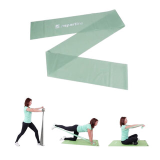 Fitnesz gumiszalag inSPORTline Clingy 170cm/3 kg menta, széles körű felhasználási és rögzítési lehetőség, folyamatos ellenállás, nedvességállóság