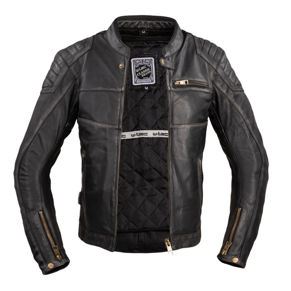 Motoros bőrkabát W-TEC Suit vintage fekete M termék 2. képe