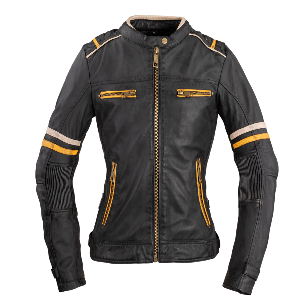 Női motoros bőrkabát W-TEC Traction Lady fekete XS akciós termékkép 1