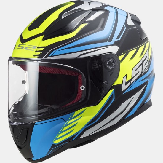 LS2 FF353 RAPID GALE MATT BLACK BLUE YELLOW bukósisak S akciós termékkép 1