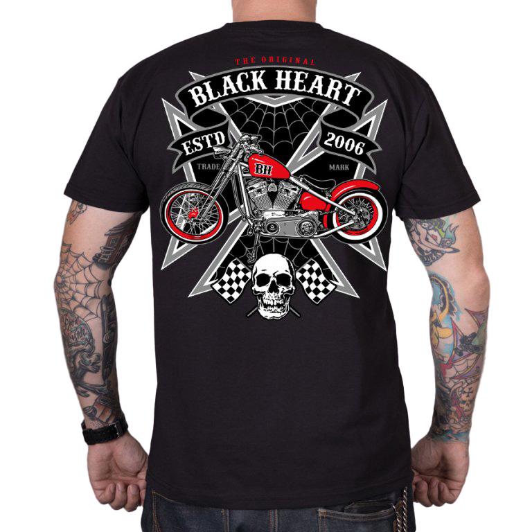 Póló BLACK HEART Iron fekete M akciós termékkép 1