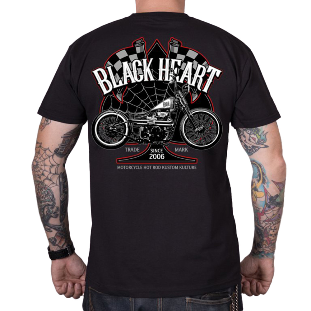 Póló BLACK HEART Chopper Race fekete XL