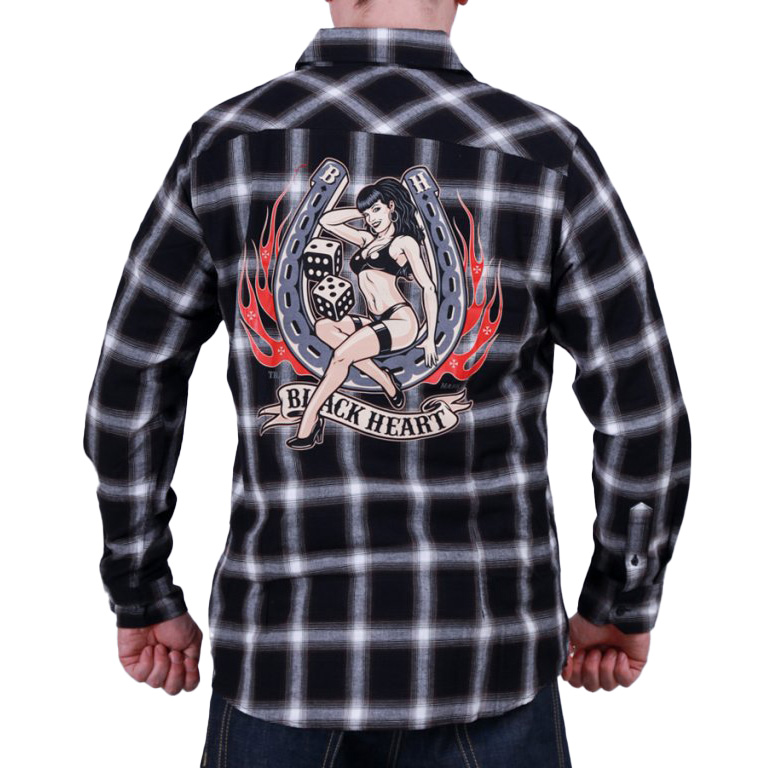Ing BLACK HEART Lady Luck  fekete  XL akciós termékkép 1