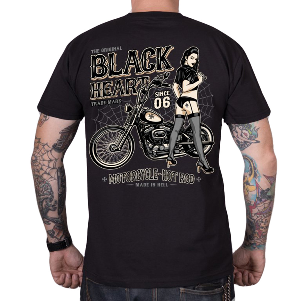 Póló BLACK HEART Chopper Pussy XXL fekete