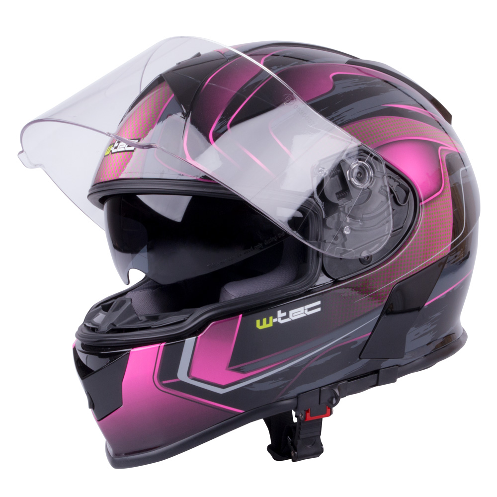 Motoros sisak W-TEC V126 fukszia L(59-60)