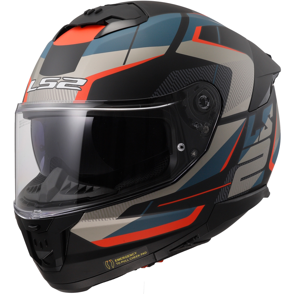 Bukósisak LS2 FF808 Stream II Road Matt Black Blue XS (53-54) akciós termékkép 1