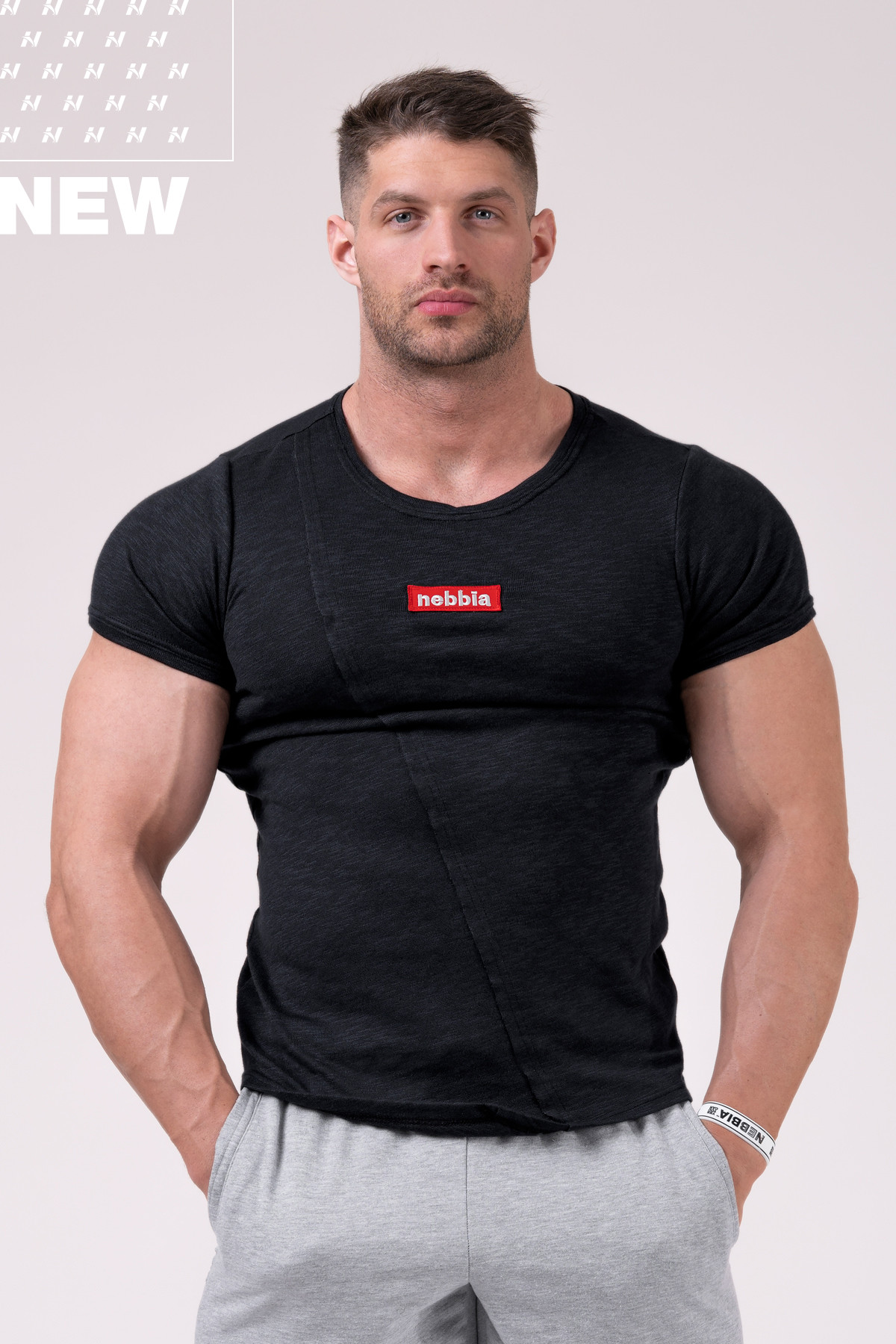 Férfi póló Nebbia Red Label Muscle Back 172 fekete XL