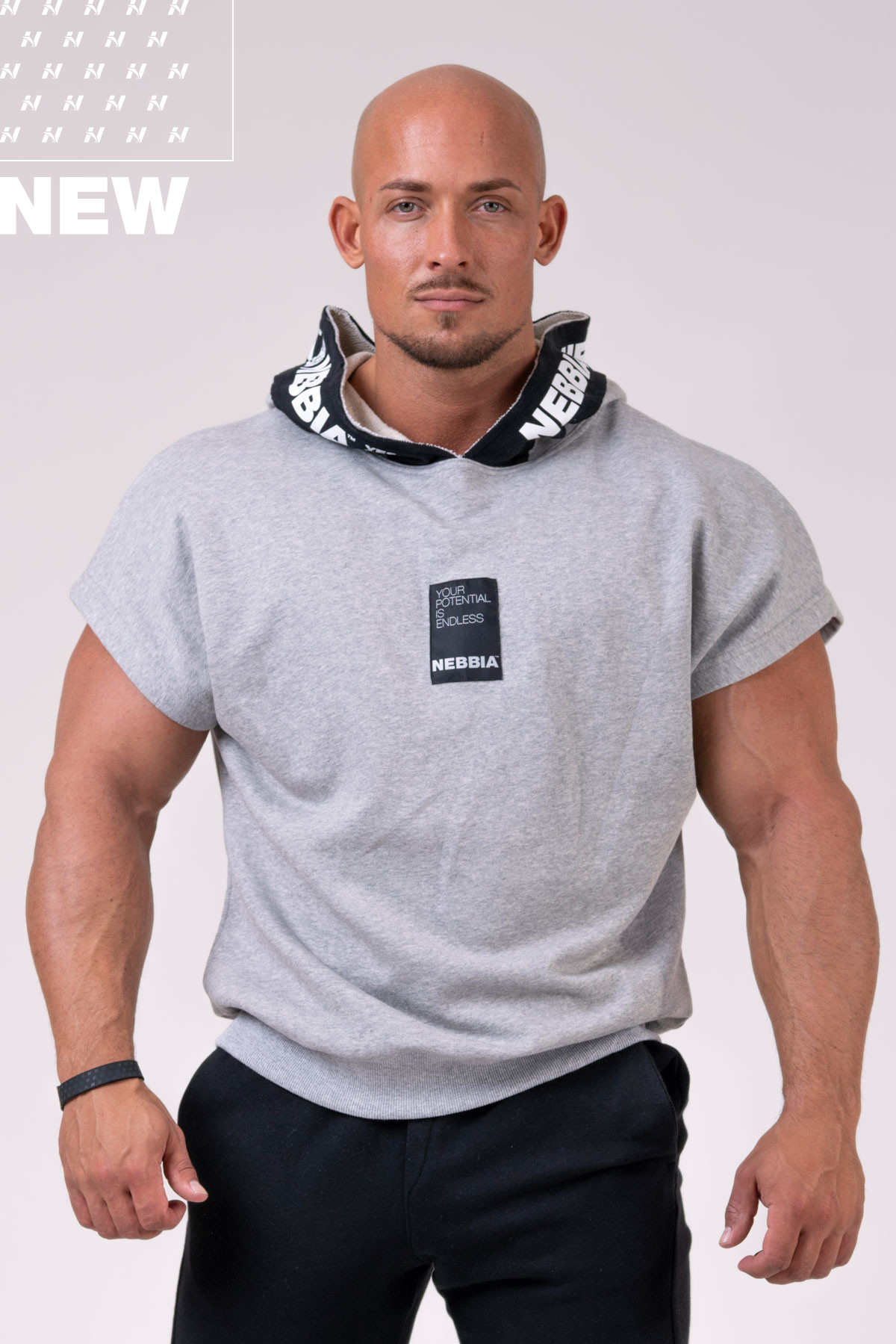 Nebbia NO LIMITS rag top edző felső kapucnival 175 XL világos szürke