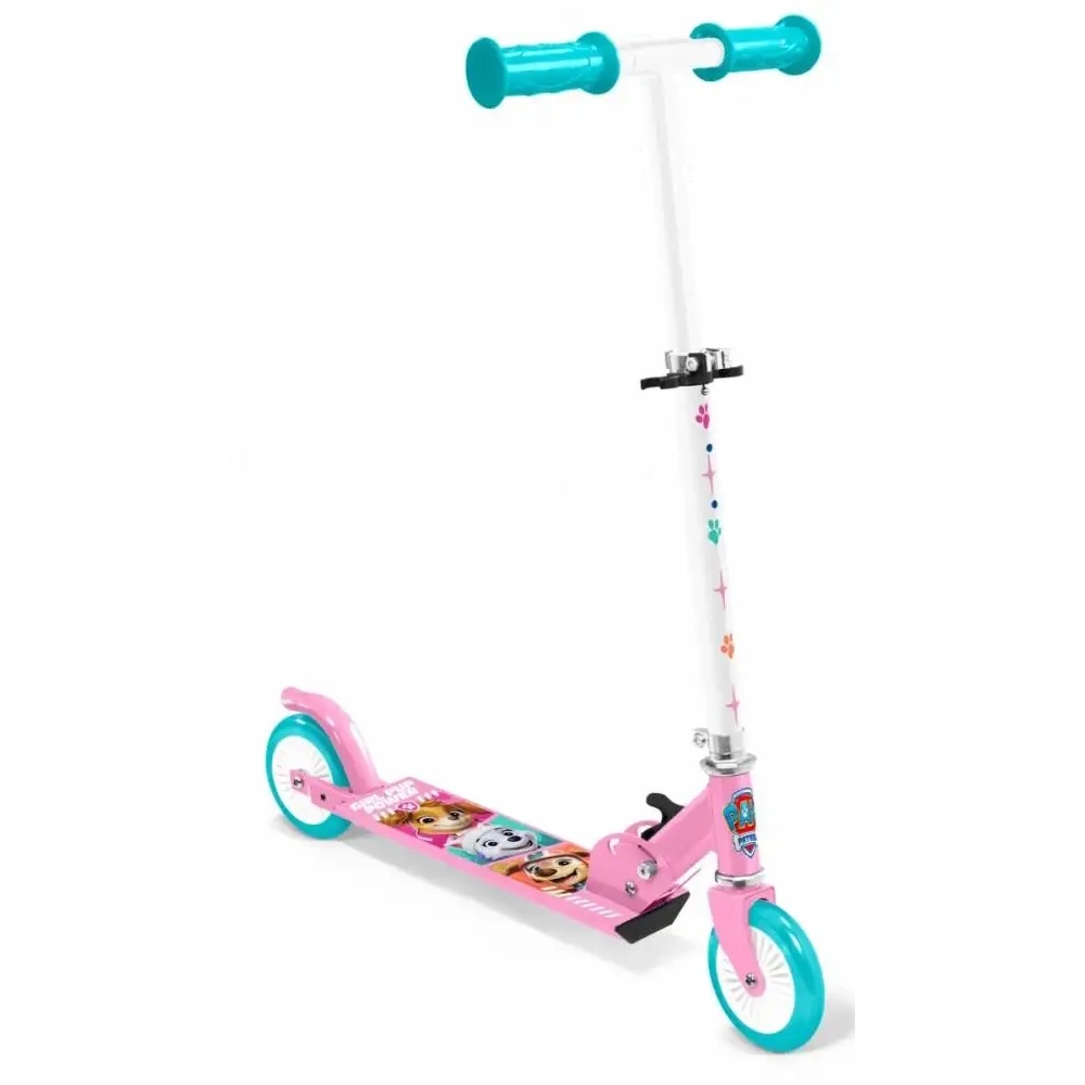 Gyerekroller Paw Patrol rózsaszín, 2,4 kg, hátsó lábfék, csúszásmentes futófelület, alumínium váz, PVC kerék, összecsukható mechanizmus akciós termékkép 1